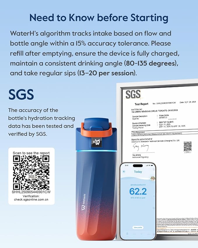 BOOST Smart Water Bottle with Reminder & Tracker, 16oz Kids Water Bottle for School, DIY Refrigerator Magnets, BPA-Free Vacuum Insulated Stainless Steel, Ideal for Mother's Day Gifts