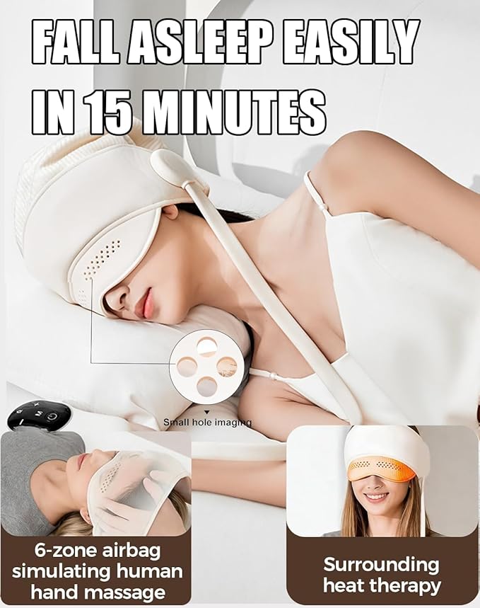 Eye & Head Massager with Remote & Heat, Elaxing Eyes & Better Sleep, The Perfect Holiday Gift for Mom Dad Women Men