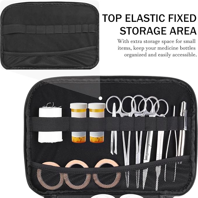 Pill Bottle Organizer Medicine Bag Medication Storage Organization Medicine Travel Carrying Case Home Health Aid Bags with Shoulder Strap （Bag Only）