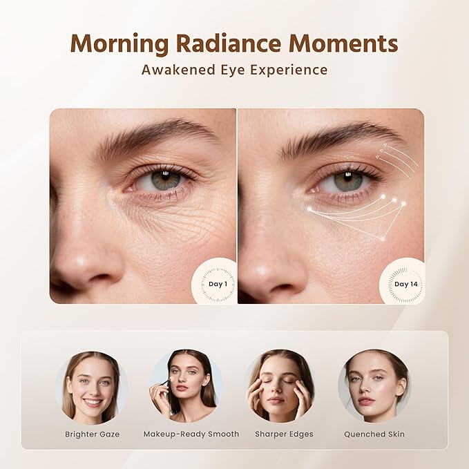 Under Eye Red Light Therapy Glasses,Eyelift Under Eye Device with Eye Massage for Relieve Eye Bags Eye Fatigue, Dark Circles
