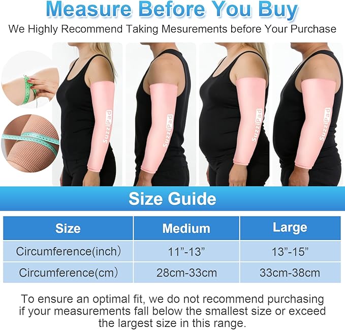 Suzzipad Extended-Length Elbow Ice Pack for Pitchers, Flexible Arm ice Pack Sleeve, 360° Reusable Gel Wrap for Upper Arm, Wrist, Shin Splint, Tendonitis and Golfers Relief, Pink, Medium