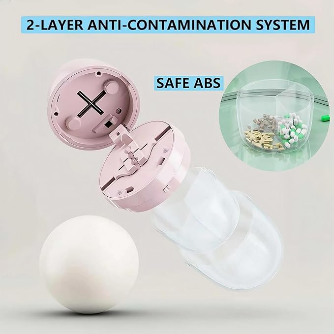 Pill Cutter 1/4,Pill Crusher,Splitter for Smalla Pills,Pill Organizer, Suitable for Carrying On The Go (Pink)