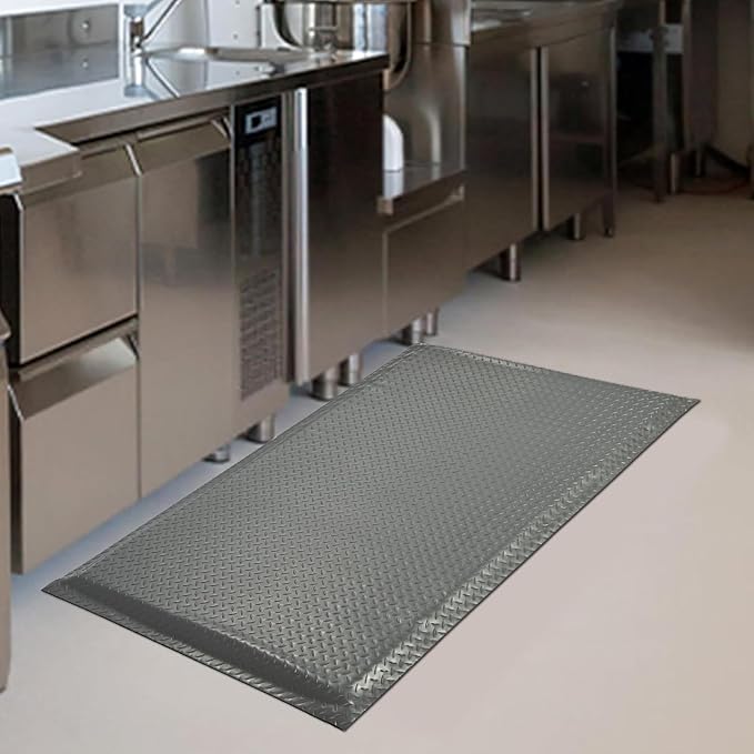 Anti Fatigue Mats Industrial 3' x 7' 15/16" Thick Ergonomic Standing Mat Commercial Kitchen Mat Heavy Duty Diamond Plate Cushioned Shop Floor Mats Helps Relieve Back and Leg Soreness