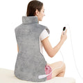 Mia&Coco Heating Pad for Neck Shoulders and Back, XL 23"x39" Soft Flannel Wrap, Waist Strap, Fast Heat Hot Therapy 6 Heat Settings, Auto-Off Timer, Machine Washable, Grey