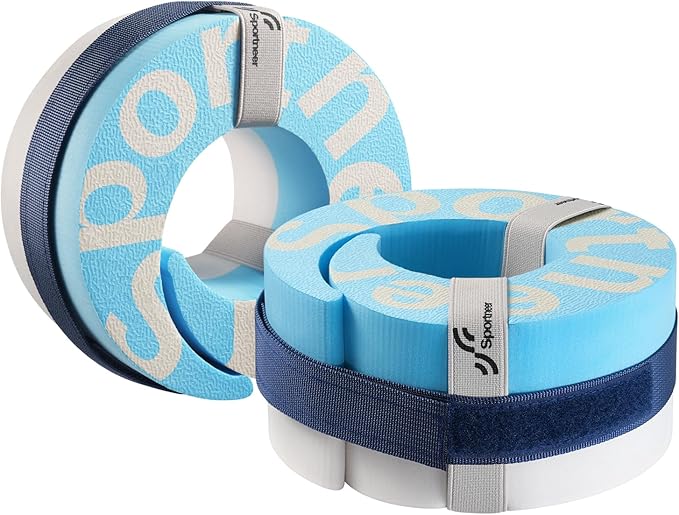 Foam Aquatic Cuffs Exercise Equipment: Sportneer Water Aerobics Float Ring with Adjustable Webbing Pool Exercise Workout Set Water Ankle Ring
