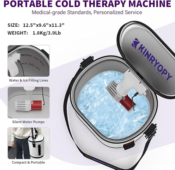 Cold Therapy Machine with Programmable Timer, Portable Ice Machine for Hip After Surgery, Hip Replacement Pad Recovery System, Extended Coverage Back/Full Knee