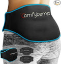 Comfytemp Back Ice Pack Brace, Lumbar Pain Relief Product for Sciatica Ease, 2 Pcs, Gel Lower Back Support Wrap Ice for Injuries Reusable, Hot Cold Compress for Lower Waist (Black)