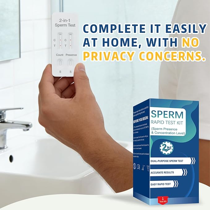 Sperm Check Fertility – 2-in-1 At-Home Semen Analysis Test for Men, Simple One-Step Check, Reliable Indicator for Fertility & Conception Readiness