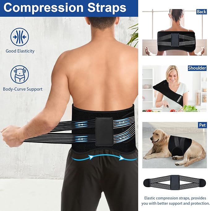 KingPavonini Red Light Therapy Belt, 140 LEDs 630/660/850nm Infrared Light Therapy with Compression Strap, Red Light Therapy for Body, Back, Shoulder & Waist Comfort and Relief