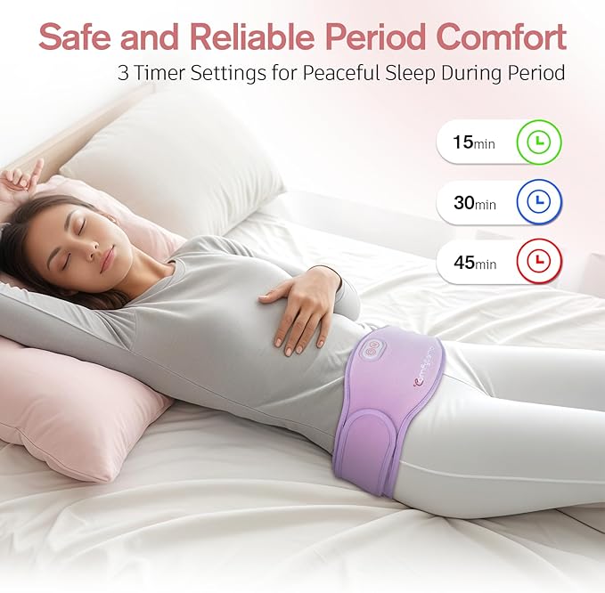 Comfytemp Portable Belly and Back Heating Pad for Period Soothing, FSA Eligible HSA Cordless Dual-Zone Menstrual Heating Pad Wearable Belt for Abdomen Waist Wireless, 3 Timer&Heat, Girl Women Daughter