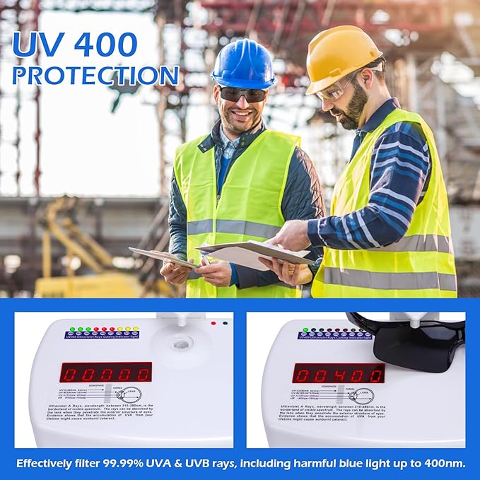 OXG 12 Pack Anti Fog Safety Glasses for Men, ANSI Z87.1 Safety Goggles Impact Scratch Resistant Eye Protection for Work