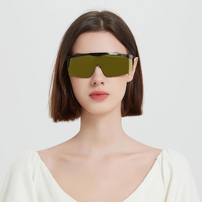 Alsenor IPL 190nm-480nm & 750nm-2000nm Laser Safety Glasses Goggles For Laser Cosmetology Operator Eye Protection And Laser Hair Removal Treatment