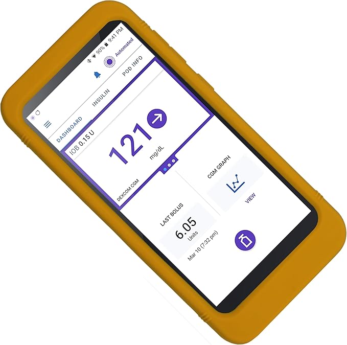 Silicone Case for Omnipod 5 Receiver (Continuous Glucose Monitoring) (Yellow)