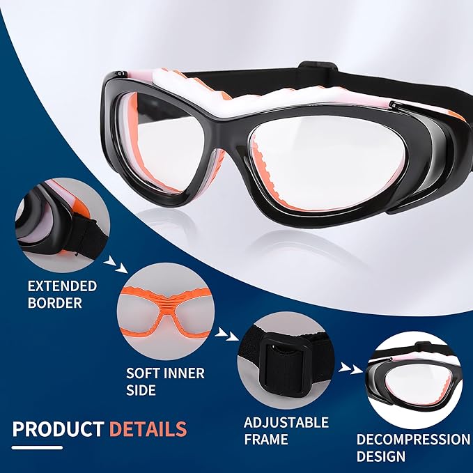 Sport Glasses for Men Women Basketball Football Sport Goggles Anti Fog Shock Collision Wearable Glasses