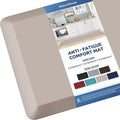 KitchenClouds Kitchen Mat Cushioned Anti Fatigue Kitchen Rug 0.8inch Water Resistant Non Slip Kitchen Rugs and Mats Standing Desk Mat Comfort Floor Mats for Kitchen Sink Office (17.3"x60",Khaki)