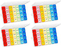 4Pack Weekly Pill Organizer 4 Times a Day, 7-Day Pill Boxes, Monthly Medication Organizer 28 Days Portable Compartments & Moisture-Proof Outer Case for Vitamins, Fish Oils, Supplements(Color)
