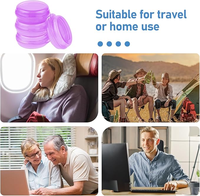 4 Pcs Mini Pill Organizer Small Pill Box Cute Portable Pill Case for Pocket Purse Travel Storage Containers Earplug Case Medicine Dispenser Vitamin Holder (4 Purple)
