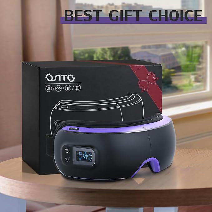 OSITO Eye Massager with Heat, FSA Eligible/HSA Eligible Compression,Eye Massage for Headache Relief and Improve Sleep, Birthday Gifts for Women Men Mom Dad