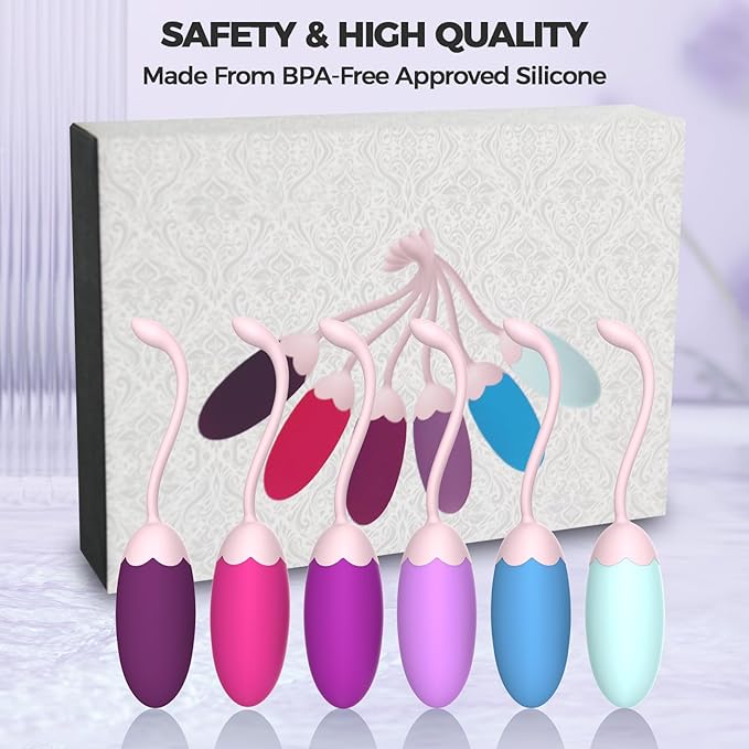 FENHUA Kegel Exercise System–Pelvic Floor Strengthening- Set of 6 Premium Silicone Kegel Exercise Weights & Control with Training Kit for Women: Beginners & Advanced