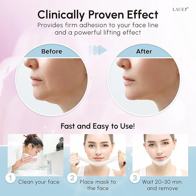 V Shaped Contouring Face Mask Line Shaping Lifting Belt Neck Reduction Jawline Lift Tape Enhancer Face Patch Firming Tightening Skin Chin Up Sculpting Collagen Mask Hyaluronic Acid Aloe Vera 10pcs
