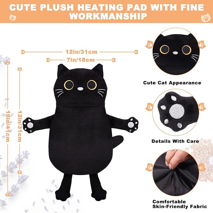 2PCS Microwave Heating Pads for Cramps Pain Relief, 16 * 12'' Moist Microwavable Period Menstrual Heat Packs for Cramps, Back, Neck Shoulder and Knee, Cute Stuffed Animal Heating Pads - Hot Compress