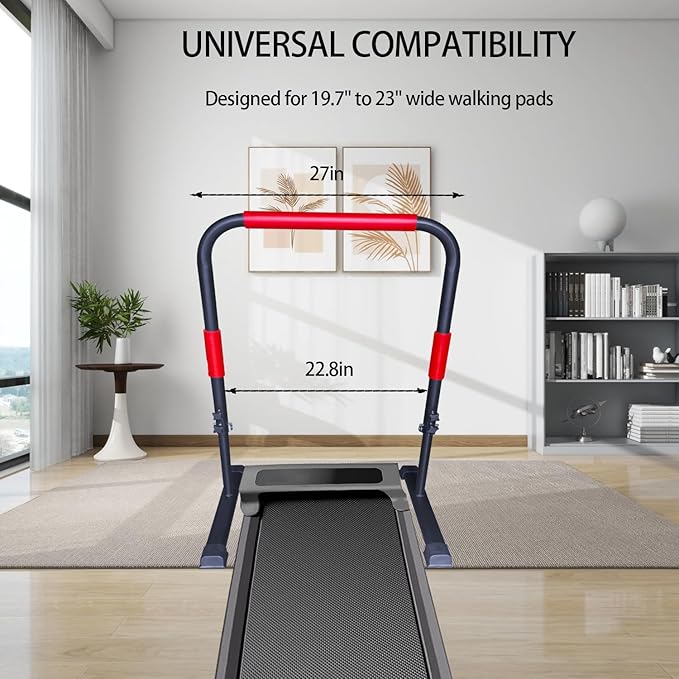 Adjustable Handle Bar for Walking Pad Only- Universal Fit 23" Wide, Max Height 43", Sturdy Support Attachment (Black Green)