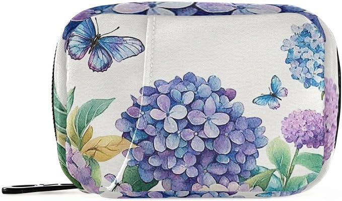 Travel Pill Case Spring Flowers Floral Weekly Small Pill Box 7 Day Pill Box Pill Organizer Bag