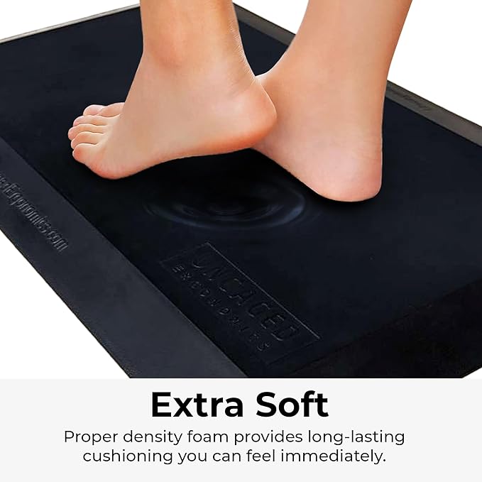 Anti Fatigue Mat Standing Desk 20x34, Non-Slip Standing Mat for Kitchen Floor, Home and Office, Thick Ergonomic Supportive All Day Padded Foam Rugs