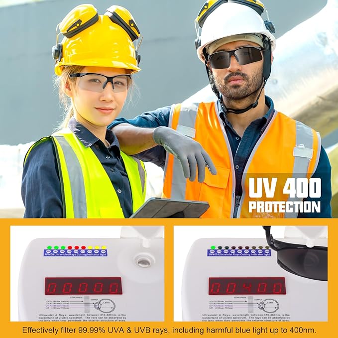 OXG 12 Pack Anti Fog Safety Glasses for Men, ANSI Z87.1 Safety Goggles Impact Scratch Resistant Eye Protection for Work