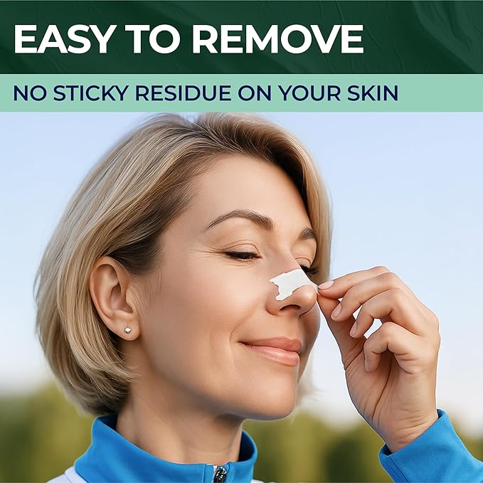 Peace&Quiet PQ 40 Nasal Strips for Snoring, Nasal Stripes for Sports & Sleeping - Nose Strips for Congestion Relief, Snore Reducing Aids - Improve Sleep, Reduce Snoring | White (Mint Aroma)
