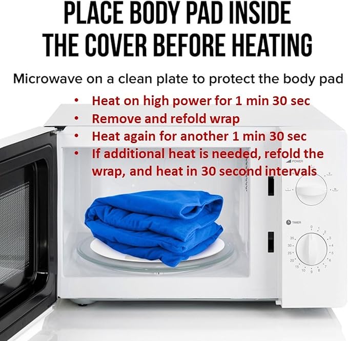 Weighted Heating Pad Microwavable Natural Moist Heat Therapy Pad with Washable Cover for Pain Relief in Back, Neck, Shoulders, Legs, Cramps, Set of 2 Pieces, 11x13” Each