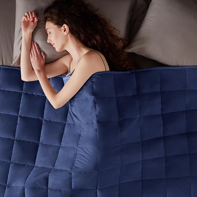 Weighted Blanket Kids(36"x48" 5lbs),Ultra Soft and Cozy Cooling Weighted Blanket Kids,Heavy Blanket with Machine Washable Soft Blanket, Blue