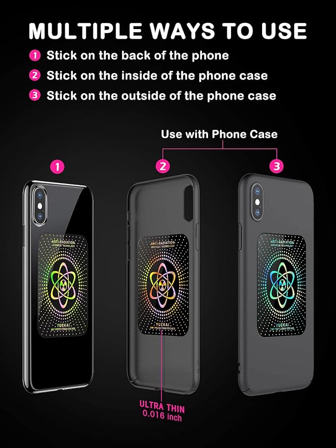 Stickers for Cell Phones/Laptops/Tablets/All Devices, [Reusable], Effectively Shields 99% of Electronic Pollution, Healthy and Stylish, Suitable for Someone, 2.4 x 2.0 x 0.02 inches - (20 Pcs)
