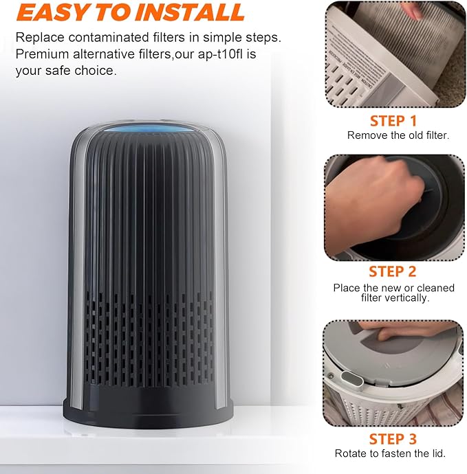 AP-T10FL AP-T10 Air Purifier Filter Replacement for Homedics Air Purifier by Blutoget - Fit for Homedics Total Clean Air Purifier AP-T10-BK AP-T10-WT-360 Degree H13 True HEPA with Activat Carbn 2Pack