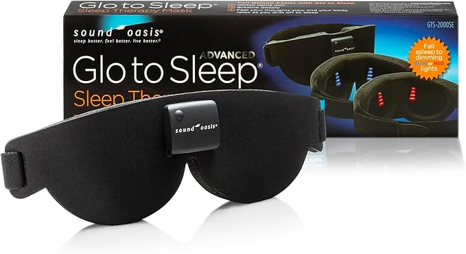 Advanced Glo to Sleep Eye Mask, Nighttime Adult Sleep Aid for Men & Women, Deep REM Sleep, Relaxation, Red & Blue Lighting, Patented Sleep Enhancement Technology Helps You Fall Asleep Quickly.