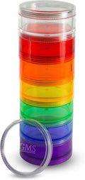 GMS 7 Day Medicine Pill Organizer - Stackable Pill Box, Easy to Screw Together Lid - Ideal for Travel, Fits Small Tablets & Vitamin Supplements, Organize Your Weekly Medicine, Large