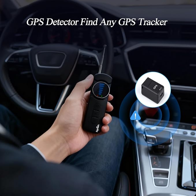 Hidden Camera Detector,Upgraded Hidden Bug and Camera Detector, Bug & GPS Tracker Detector Portable Privacy Protector for Travel/Hotel/Car, Camera Detector Spy Camera Finder with LED (Black)