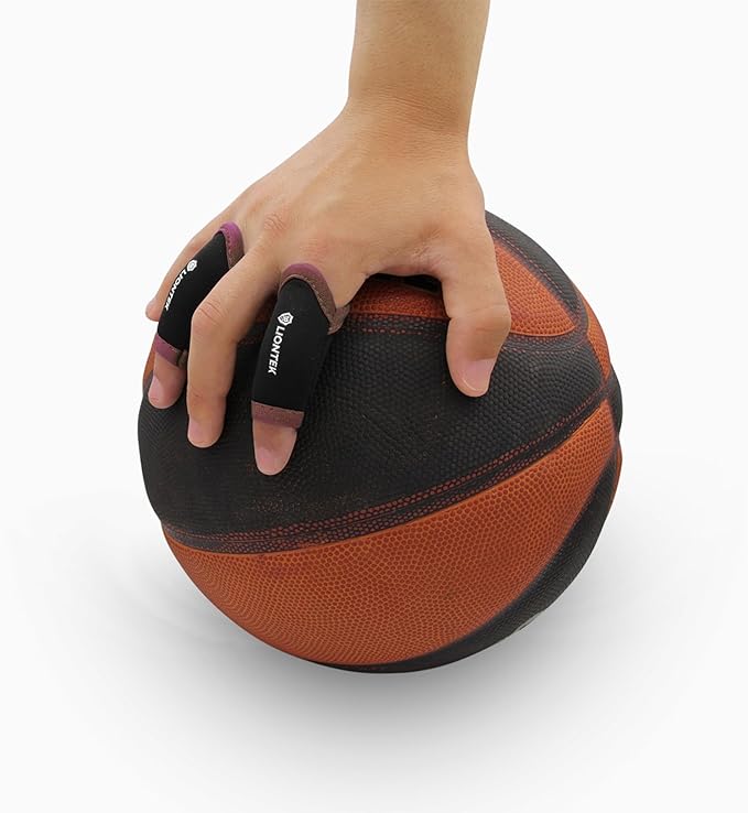 LIONTEK Single Finger Sleeve Pair - Sports Compression Finger Sleeve for BJJ, MMA, Basketball, Weight Lifting, and More