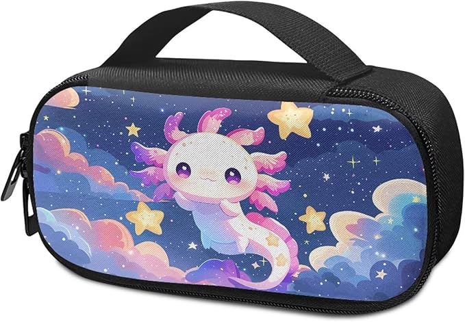 Axolotl Stars Insulin Cooler Bag Insulated Diabetic Medication Organizer Carrying Protection Case with Handle for Insulin Pen, Test Strips, Lancets, Needles