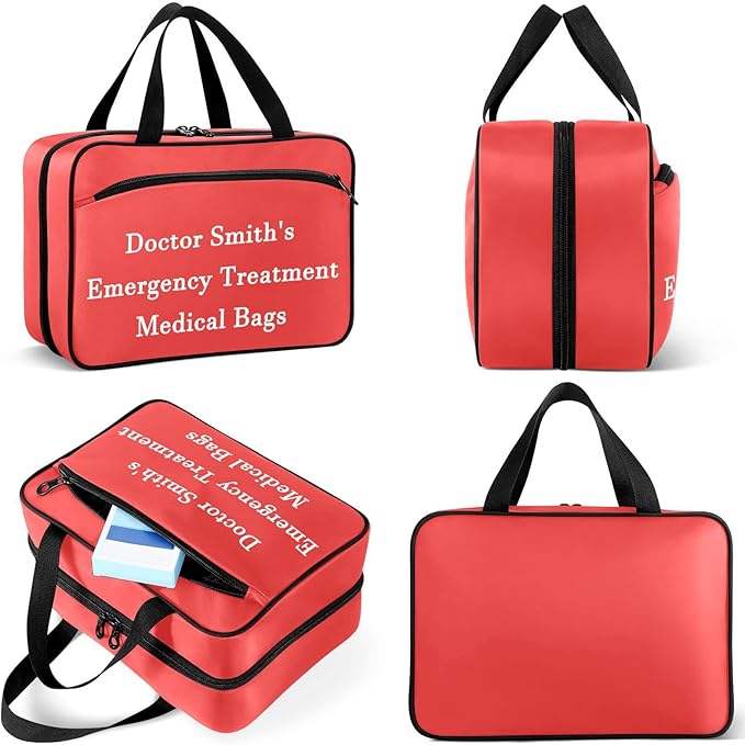 Naanle Custom Pill Organizer Bag with Name Text Travel Pill Bottle Medicine Organizer Home Storage Medication Bag for Vitamin Supplements, Personalized First Aid Bag for Car Camping, 1.0 Count