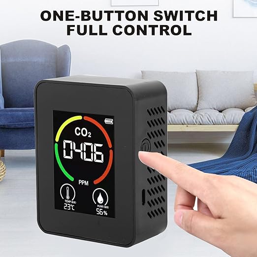 3 in 1 Indoor Air Quality Monitor for CO2 Temperature & Humidity Detector Display Digital Air Analyzer with Real Time Display for Home Office Use