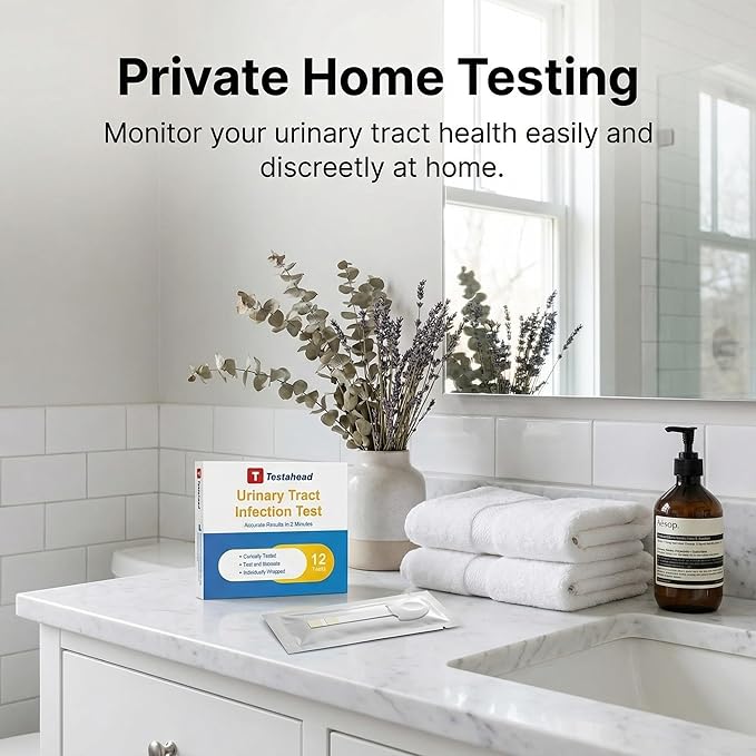 UTI Test Strips for Home Use Detects White Blood Cells and nitrites in Urine 2-Minute Rapid Results Suitable for Women, Men, and Children Urinary Tract Infection Test Strips (12uti)