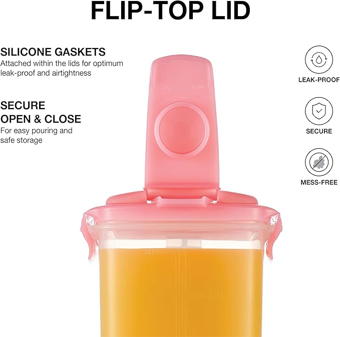 LocknLock HAP607PIK Aqua Fridge Door Water Jug with Handle, BPA-Free Plastic Pitcher with Flip-Top Lid and Easy-Pour Spout for Water, Juice, Tea, and Other Drinks, 3-Quart, Pink