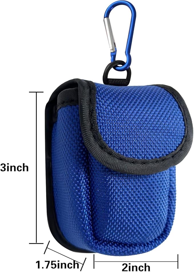 Fingertip Pulse Oximeter Case with Carabiner, Nylon Carrying Pouch, Suitable for Travel or Home，Blue(only case)