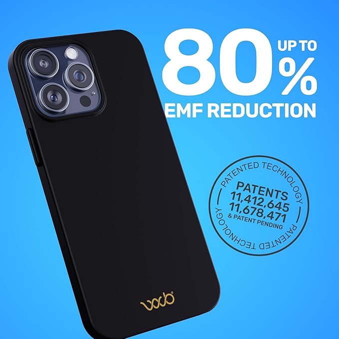 WAVEBLOCK EMF Protection Silicone iPhone Case, Radiation Blocker Cell Phone Case, 5G Shield Reduction, Lightweight, USA Patented and Tested in FCC Lab, iPhone 15 Pro Max Black
