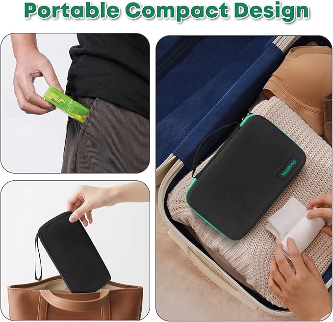 Monthly Pill Organizer 2 Times a Day with Weekly Pill Bag, 30 Day Pill Organizer 2 Times a Day with Large 32 Compartments, Monthly Stickers, Pill Cutter, Hard Travel Case Medicine Vitamins Case
