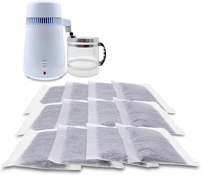 Xcivi Replacement Activated Charcoal Distiller Filters Compatible with Megahome and Other Countertop Water Distiller (12)