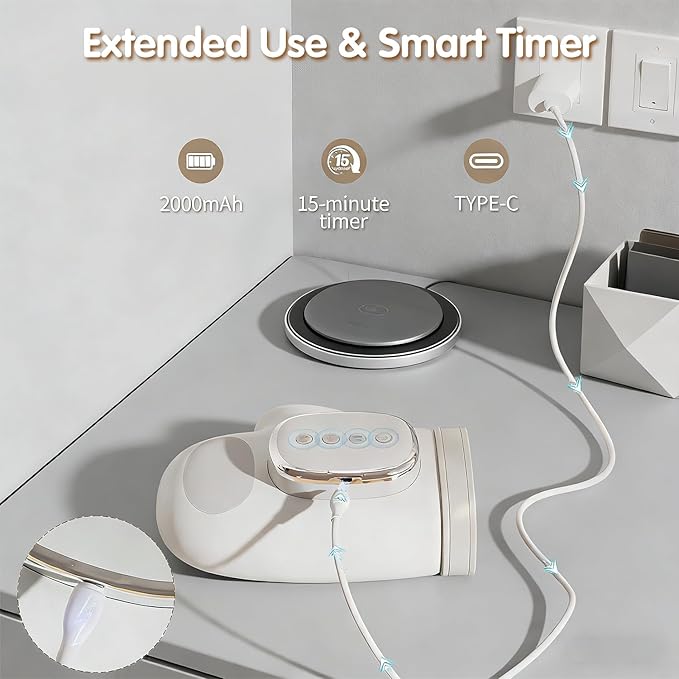 Hand Massagers, 3 Heat Settings & 5 Compression Levels Smart Hand Massager, 2000mAh Cordless with Soothing Warmth for Hand & Wrist Discomfort - Hand Massager with Heat and Compression