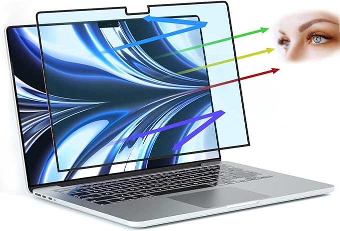 FILMEXT Macbook Air 13.6 inch Screen Protector (M2 M3 M4 M5,2022-2026), Bubble Free Anti Blue Light Screen Protector for Macbook Air 13.6" A3240 A3113 A2681-Eye Protection/Anti-Glare-Matte