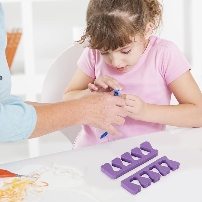Toe Separators Set - 52 Pieces Premium Pedicure Tool, Spa Party Salon Polishing Separator (Purple)